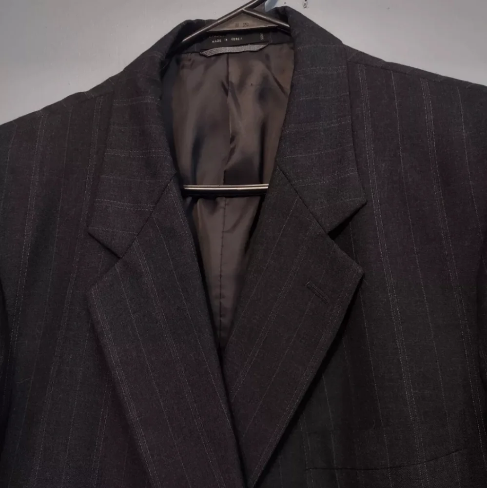 Austin Manor Men's Blazer Dark Gray Pinstripe Sz 44R Wool Blend - Picture 7 of 14